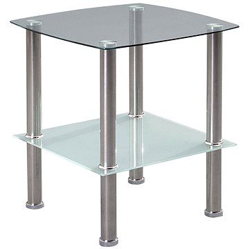 Odkládací stolek Zoom, 45 cm, čiré/pískované sklo - alza.cz