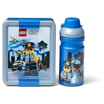 LEGO City svačinový set (láhev a box) - modrá - alza.cz