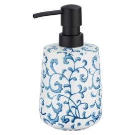 Keramický dávkovač na mýdlo s modro-bílým dekorem Wenko Mirabello, 400 ml