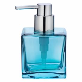 Modrý skleněný dávkovač na mýdlo Wenko Lavit, 280 ml