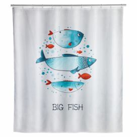 Pratelný sprchový závěs Wenko Big Fish, 180 x 200 cm