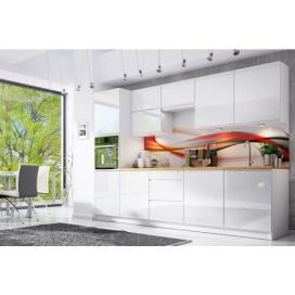 Kuchyně Aspen Bílý lesk 300cm Komplet nábytku kuchyňského