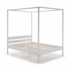 Bílá dřevěná postel Marckeric Dossel, 160 x 200 cm