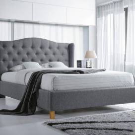 Čalouněná postel ASPEN 140 x 200 cm šedá Matrace: Bez matrace