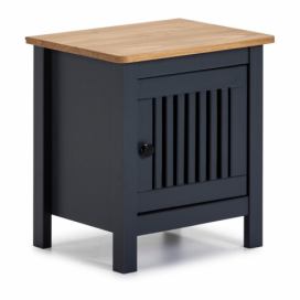 Antracitově šedý borovicový noční stolek Marckeric Bruna 46 x 35 cm