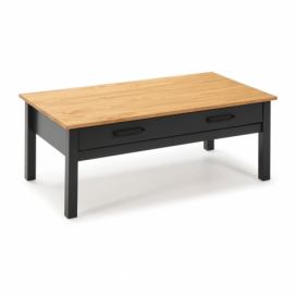 Tmavě modrý konferenční stolek z borovicového dřeva 55x100 cm Miranda – Marckeric