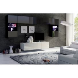 Gibmeble obývací stěna Calabrini 2 barevné provedení černobílá
