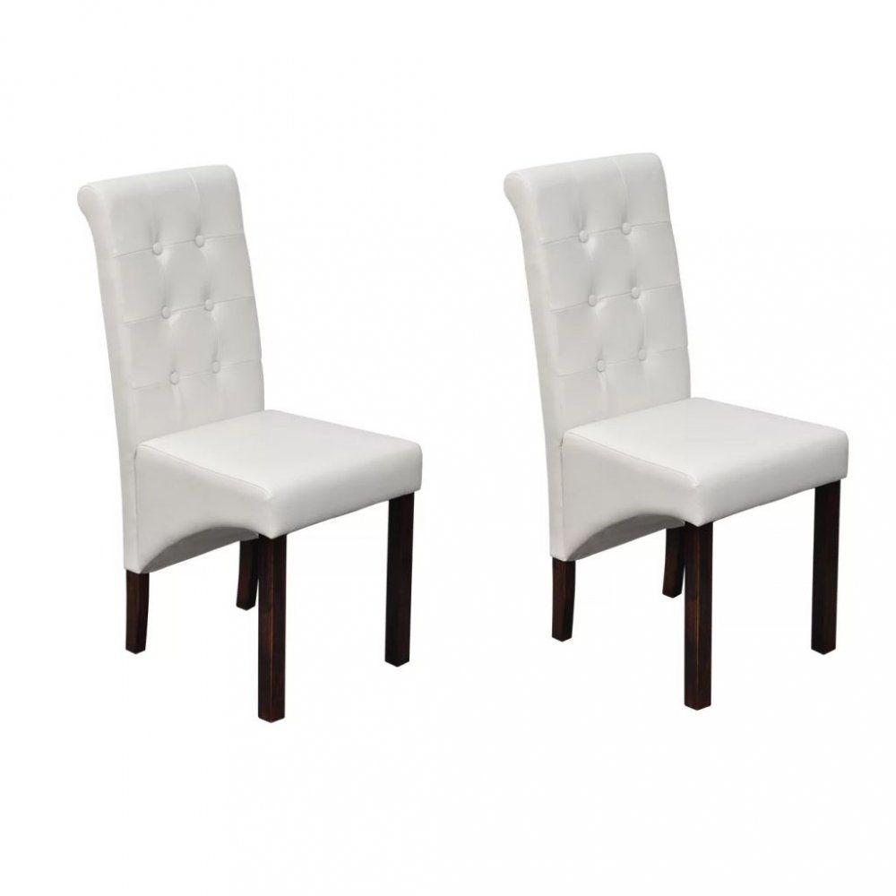 Jídelní židle 2 ks umělá kůže / dřevo Dekorhome Bílá - DEKORHOME.CZ