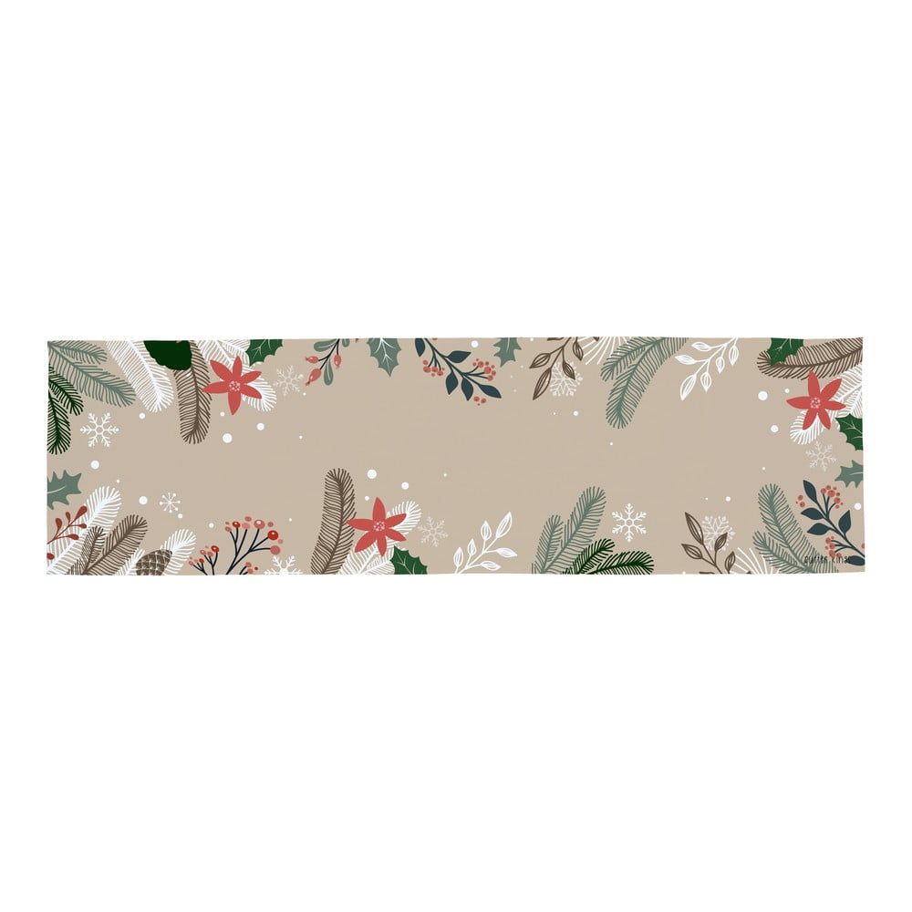 Bavlněný běhoun na stůl s vánočním motivem 40x140 cm Frosted Branches – Butter Kings - Bonami.cz