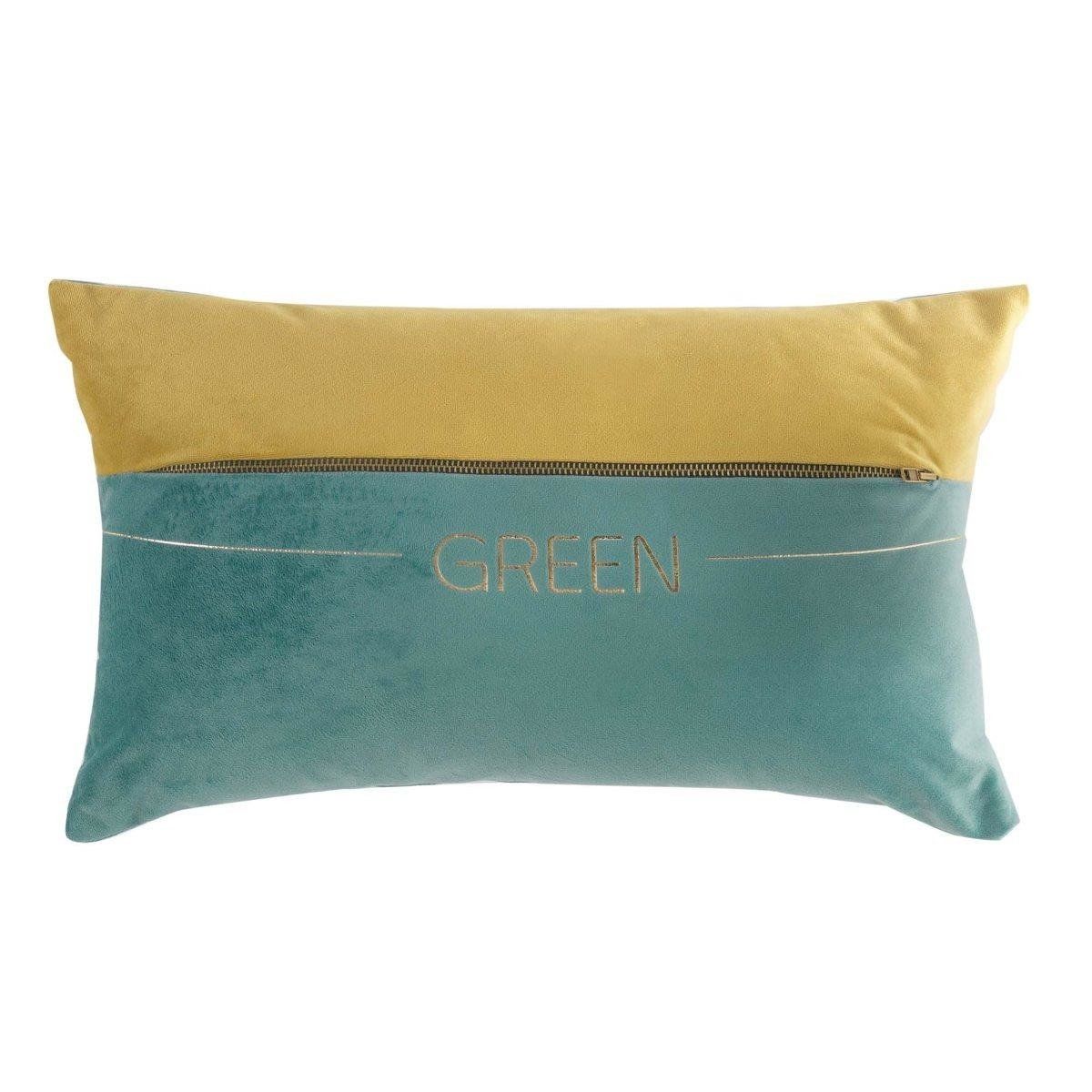 Douceur d\'intérieur Dekorativní polštář EDEN GREEN, zeleno-žlutý, 30 x 50 cm - EMAKO.CZ s.r.o.