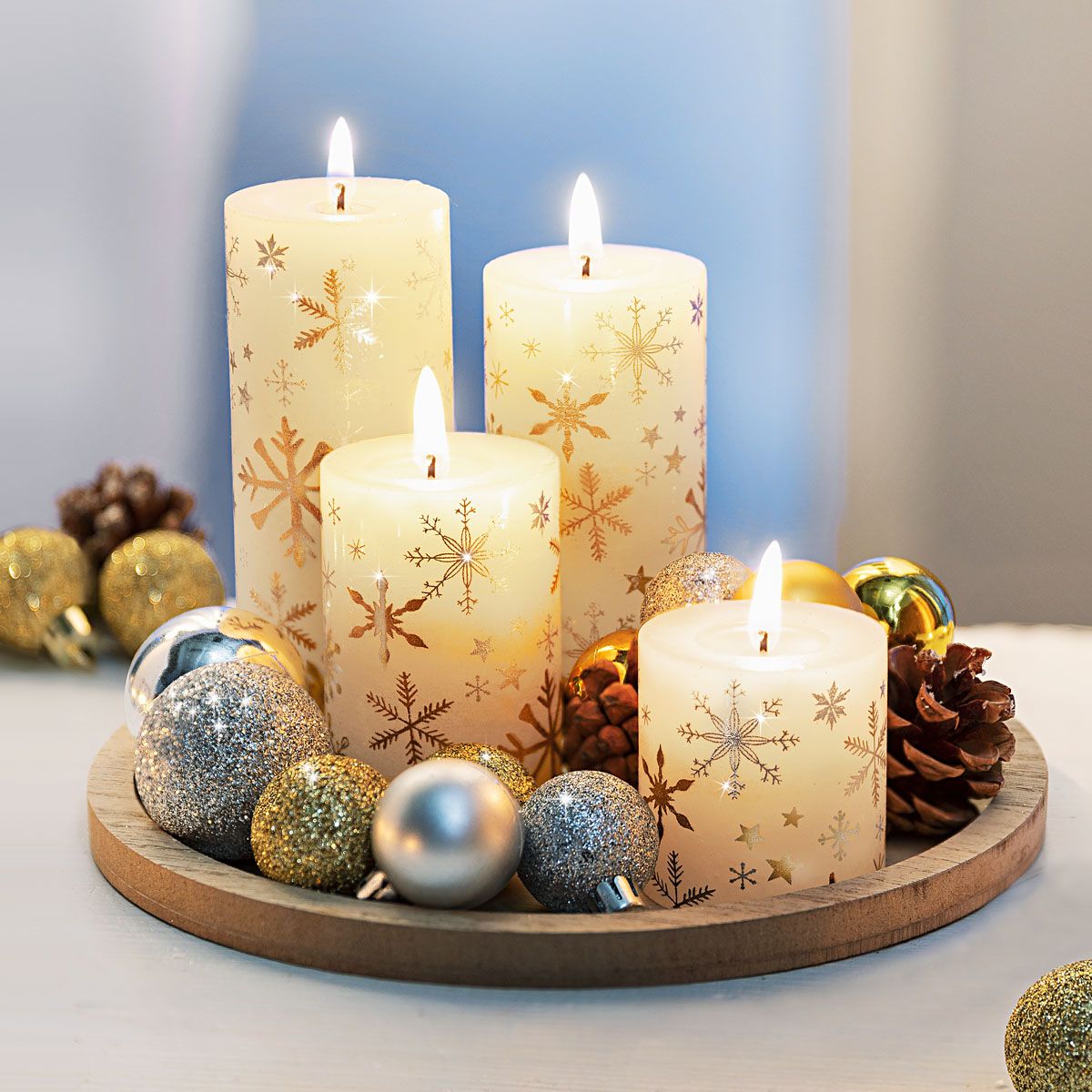 Weltbild Dekorační sada se svíčkami Bílé Vánoce - Velký Košík