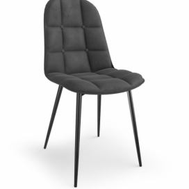 Jídelní židle K417 samet / černá Halmar Šedá