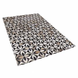 Kožený patchworkový koberec 160 x 230 cm vícebarevný ISHAN Beliani.cz