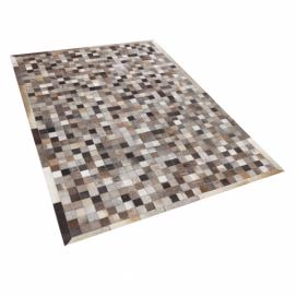 Kožený patchworkový koberec 160 x 230 cm vícebarevný ARMUTLU Beliani.cz
