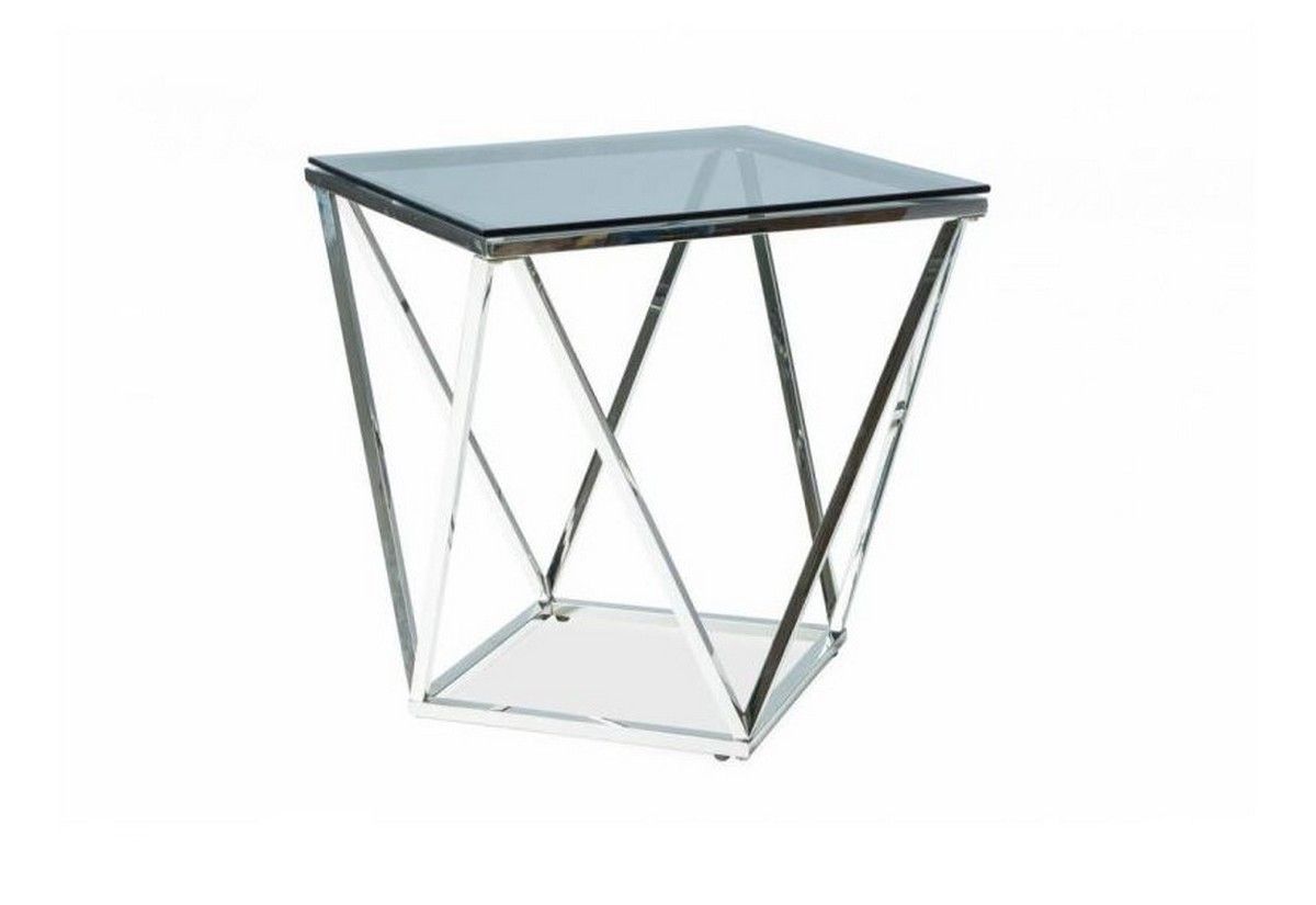 Konferenční stolek PRATA B, 50x53x50, sklo/chrom - Expedo s.r.o.