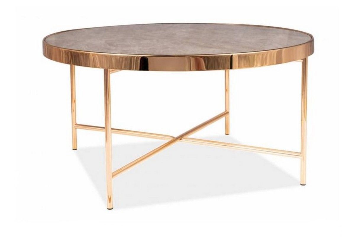 Konferenční stolek PRILIKA B, 82x40x82, mramor/zlatá - Expedo s.r.o.