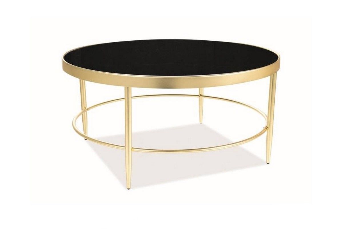 Konferenční stolek TAIKA B, 82x40x82, černá/zlatá - Expedo s.r.o.
