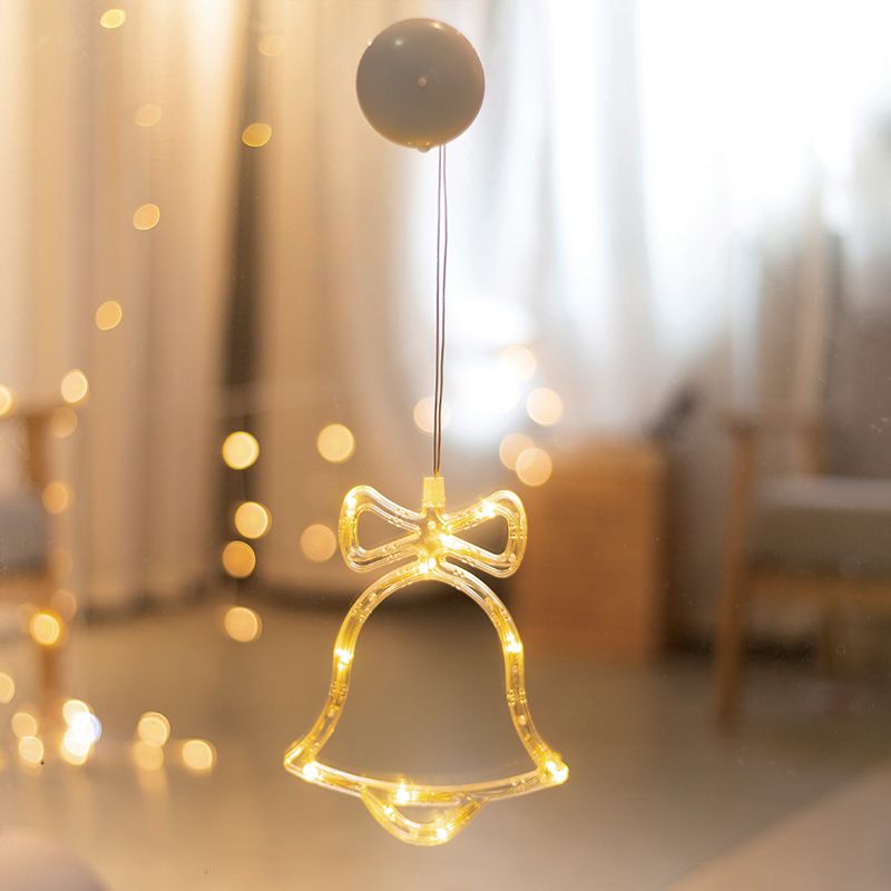ACA DECOR LED Vánoční zvoneček do okna, teplá bílá barva, IP20, 3xAAA, přísavka - STERIXretro