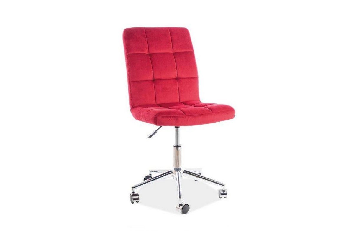Dětská židle KEDE Q-020 VELVET, 45x87-97x40, bluvel 59, červená - Expedo s.r.o.