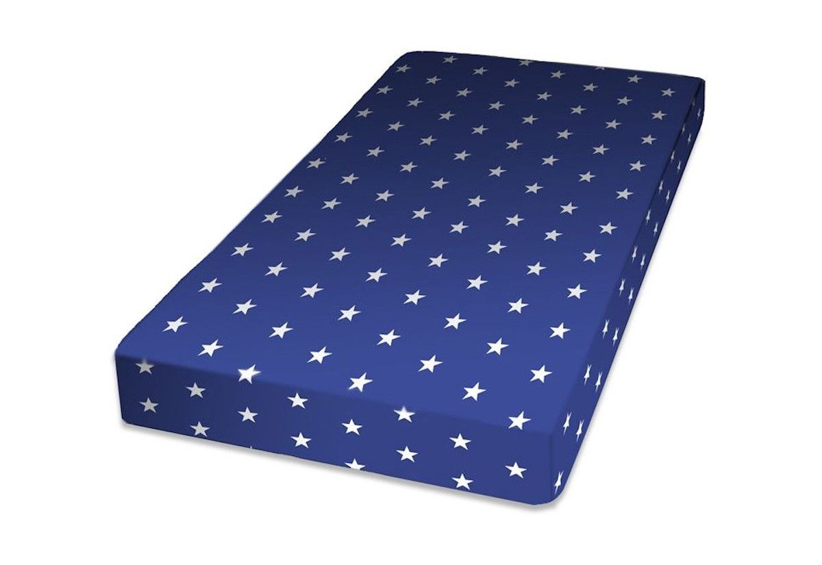 Dětská matrace s potahem TESSUTO, 70x140x10, modrá/bílá hvězda - Expedo s.r.o.