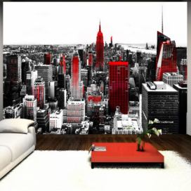 Murando DeLuxe Samolepicí fototapeta New York v červené Velikost (šířka x výška): 343x245 cm