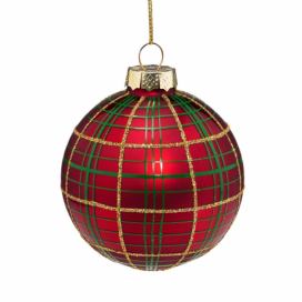 HANG ON Vánoční koule ornament 8 cm set 2 ks - červená