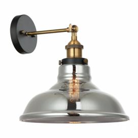 Italux MBM-2381/1 GD+SG nástěnná lampa Hubert 1x40W | E27 - černá, zlatá, kouřové sklo