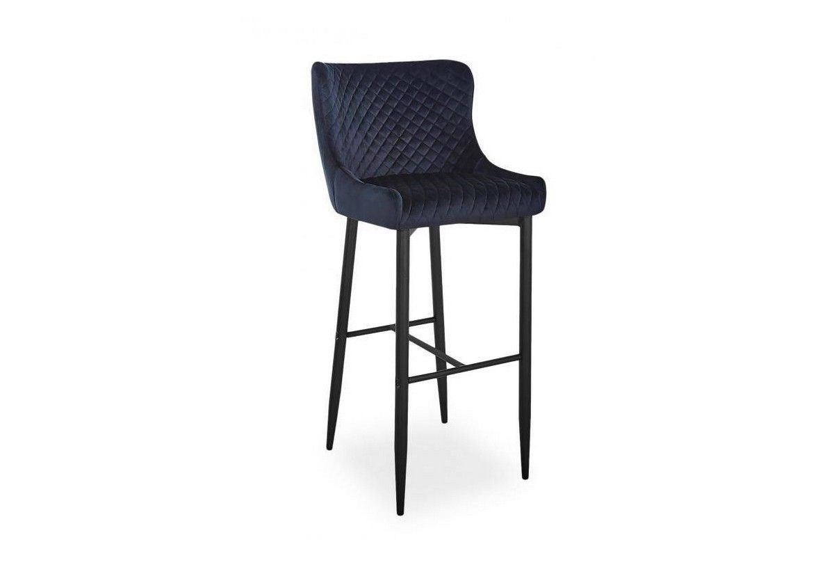Barová židle FAREL B H-1 VELVET, 46x109x42, bluvel 19, černá - Expedo s.r.o.