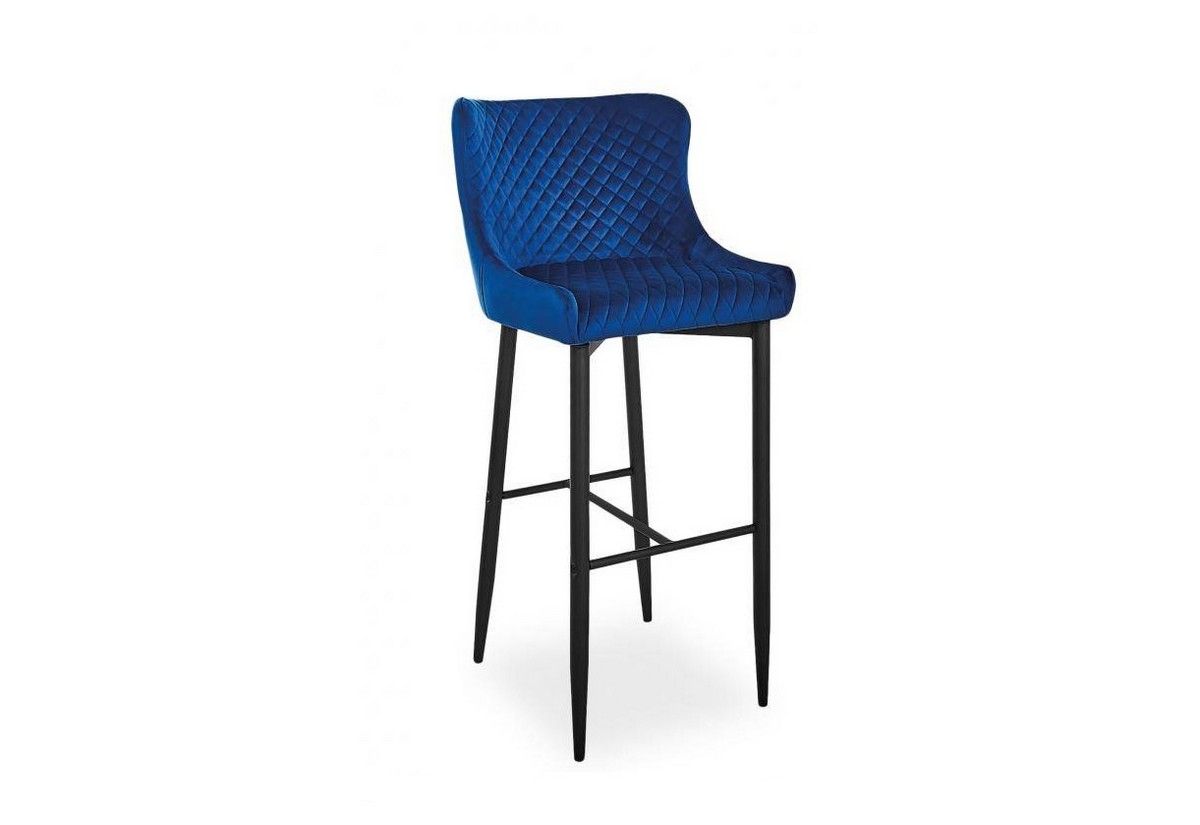 Expedo Barová židle FAREL B H-1 VELVET, 46x109x42, bluvel 86, modrá (granátová) - Expedo s.r.o.