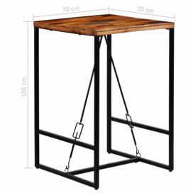 Barový stůl recyklované dřevo Dekorhome 70x70x106 cm