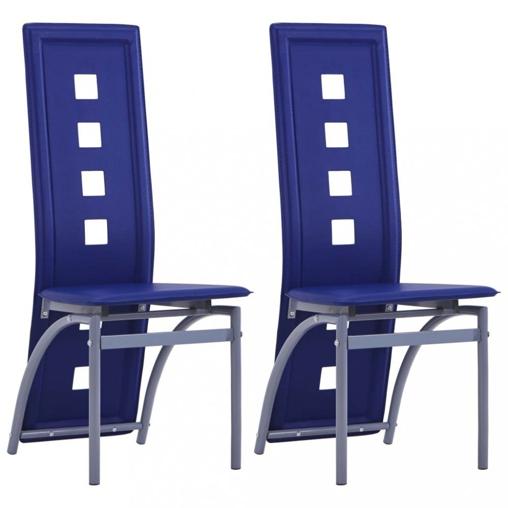 Jídelní židle 2 ks umělá kůže Dekorhome Modrá - DEKORHOME.CZ