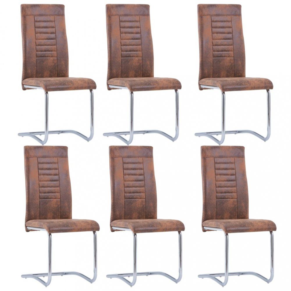 Konzolové židle 6 ks umělá kůže Dekorhome Hnědá - DEKORHOME.CZ