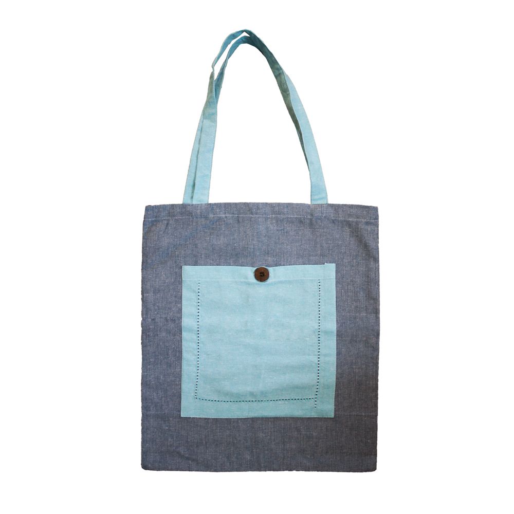 Home Elements Nákupní taška z recyklované bavlny, 40 x 45 cm, modrá - moderninakup.cz
