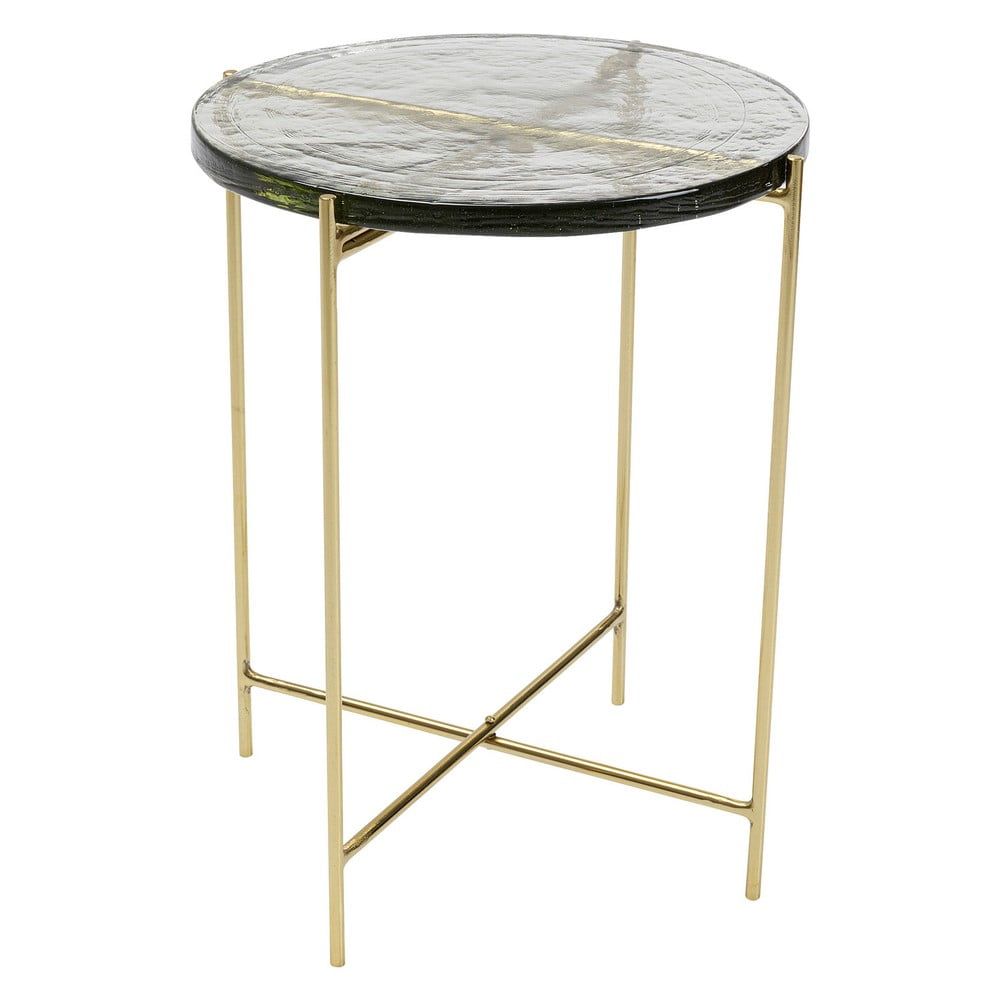 Odkládací stolek ve zlaté barvě Kare Design Ice, ø 40 cm - KARE