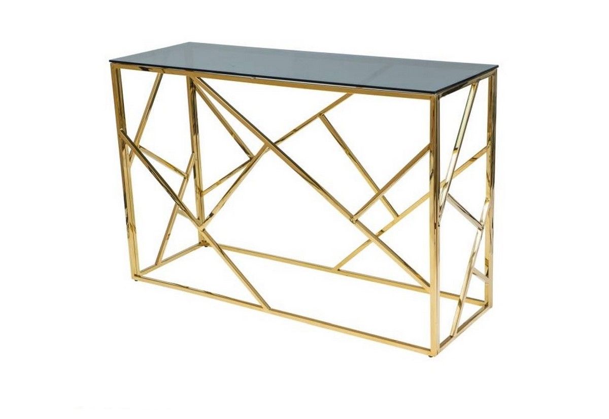 Konzolový stolek KAPPA 3, 120x78x40, sklo/zlatá - Expedo s.r.o.
