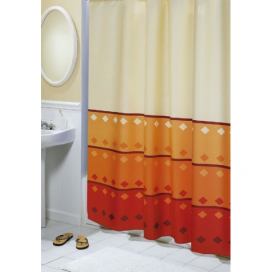 Bellatex koupelnový závěs 180x200 cm oranžová geometrie