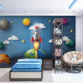 Malvis Dětská tapeta raketa ve vesmíru Vel. (šířka x výška): 144 x 105 cm