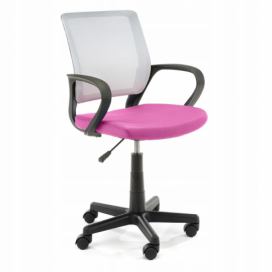 Kancelářská židle KORAD FD-6, 53x81-93x56,5, růžová/bílá