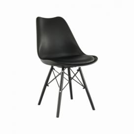 Jídelní židle KEMAL NEW ekokůže / plast / dřevo Tempo Kondela Černá