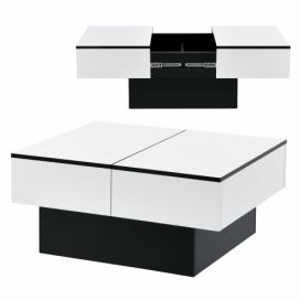 [en.casa] Konferenční stolek LENS ABTC-6507 černo/bílý