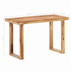 Jídelní stůl masivní dřevo Dekorhome 118x60x76 cm