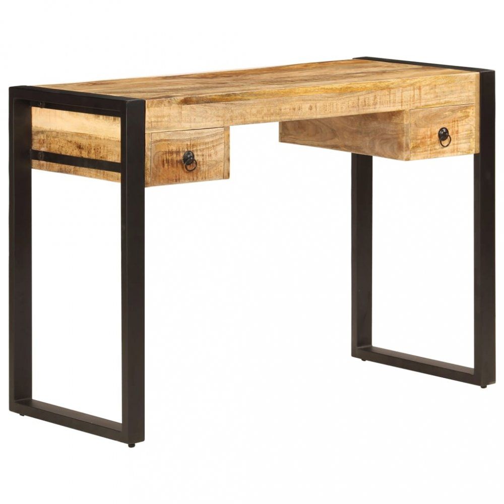 Psací stůl se 2 zásuvkami masivní dřevo / ocel Dekorhome Mangovníkové dřevo - DEKORHOME.CZ