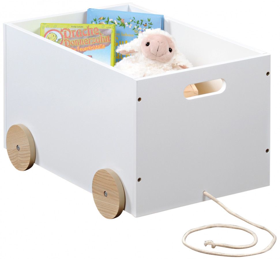 Pojízdný úložný box na hračky, bílý, KESPER - EDAXO.CZ s.r.o.