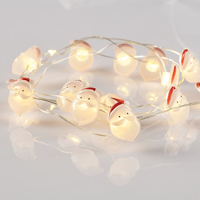 ACA DECOR LED dekorační girlanda - Santa, teplá bílá barva, 2xAA, 170 cm - STERIXretro