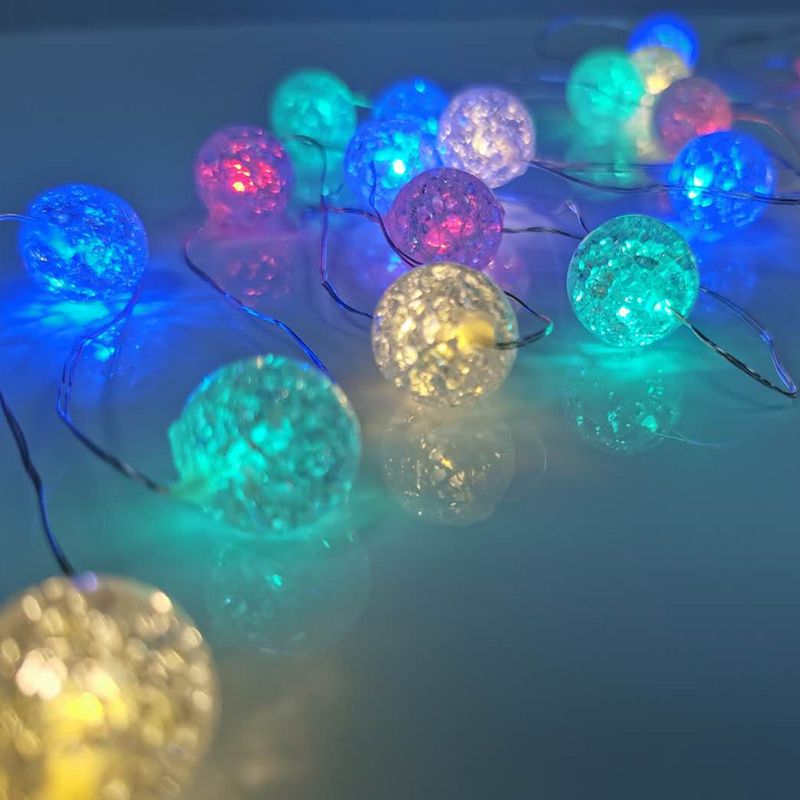 ACA DECOR LED vánoční/dekorační girlanda - RGB kuličky, RGB barva, 200 cm, IP20, 2xAA - STERIXretro