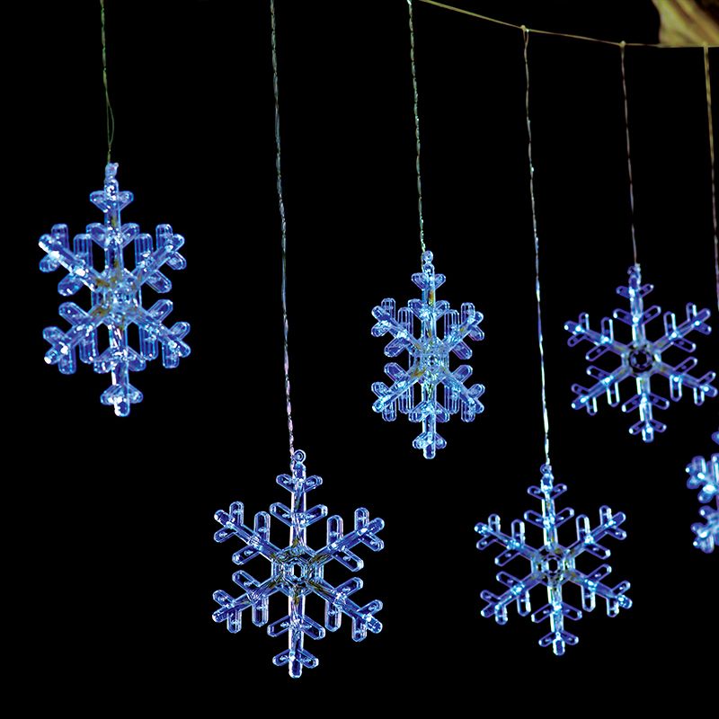 ACA DECOR LED Vánoční závěs Sněhové vločky, 3x3m, studená bílá, IP44, 120 LED - STERIXretro