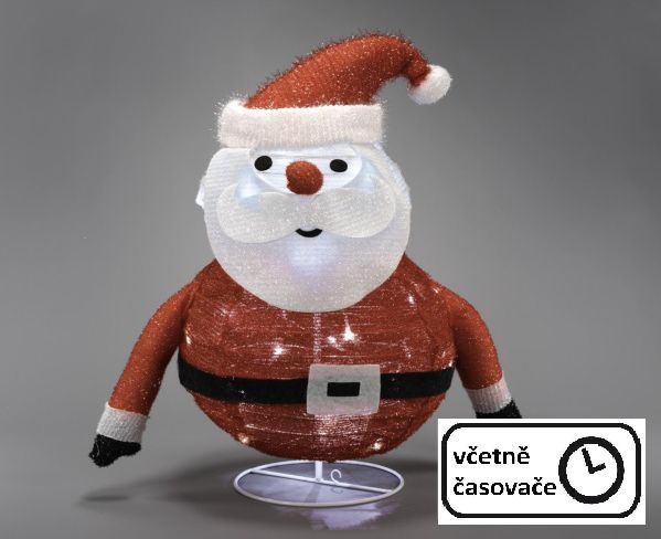 Nexos  Vánoční dekorace - Santa Claus, 30 LED, 58 cm - Kokiskashop.cz