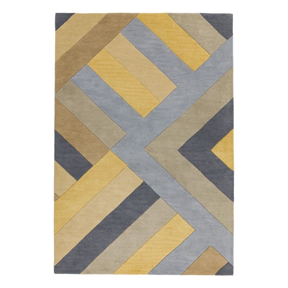 Šedo-žlutý koberec Asiatic Carpets Reef Big Zig, 120 x 170 cm - Bonami.cz