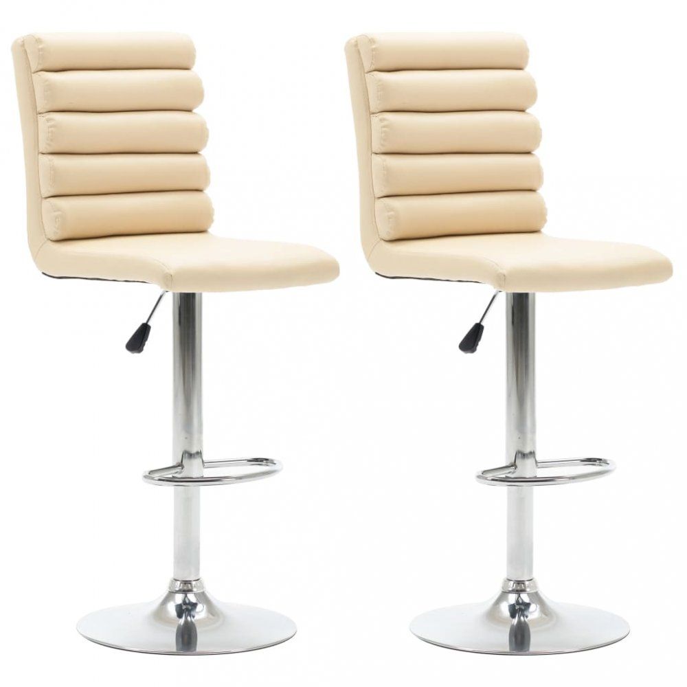 Barové židle 2 ks umělá kůže / chrom Dekorhome Krémová - DEKORHOME.CZ