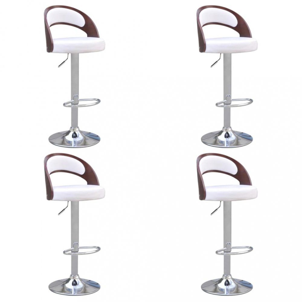 Barové židle 4 ks umělá kůže / dřevo / kov Dekorhome Bílá - DEKORHOME.CZ